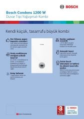 BOSCH CONDENS 1200 20/22 KW YOĞUŞMALI KOMBİ